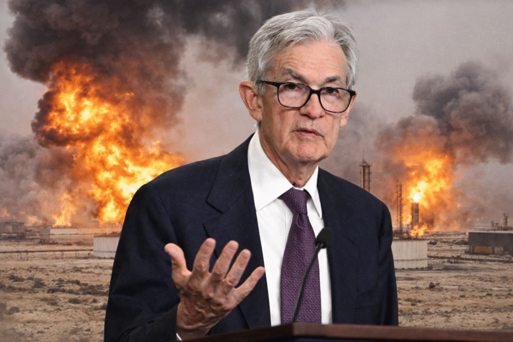 Jerome Powell with Oil Infrastructure Attach Background